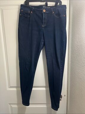 INC Denim Mid-Rise Dark Indigo Skinny Jeans
